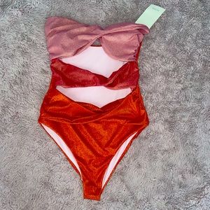COPY - Nwt strapless multicolor pink and orange swimsuit